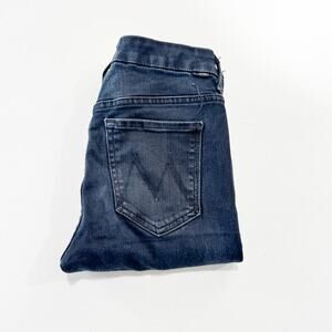 Mother High Waisted Looker Ankle Fray Blackbird Black Denim Jeans Size 26